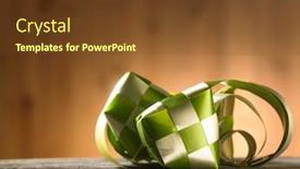  Presentation with old wooden table food - Cool new slides with ribbon-ketupat-on-the-wooden backdrop and a tawny brown colored foreground