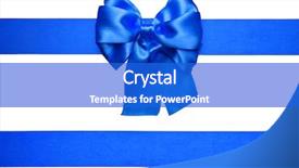  Presentation with blue ribbon - Presentation theme featuring ribbon made from silk background and a cobalt blue colored foreground