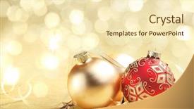  Presentation with christmas lights - Slide set featuring christmas balls with ribbon background and a cream colored foreground