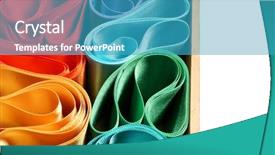  Presentation with abstract rainbow color prism - Slides enhanced with ribbon on white background rainbow background and a teal colored foreground