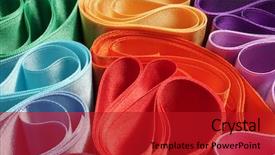  Presentation with rainbow - PPT theme featuring ribbon on white background rainbow background and a crimson colored foreground