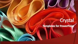  Presentation with rainbow - Cool new PPT theme with ribbon on white background rainbow backdrop and a crimson colored foreground