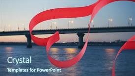  Presentation with nature river - PPT theme enhanced with ribbon shaped as heart on nature background with river background and a ocean colored foreground