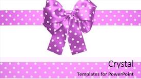  Presentation with silk - Audience pleasing slide set consisting of ribbon with white polka dots backdrop and a lavender colored foreground