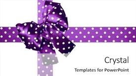  Presentation with ultra techonology violet - Presentation theme consisting of ribbon with white polka dots background and a white colored foreground