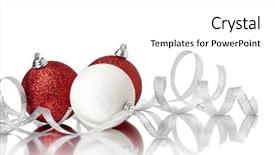  Presentation with ball bearing on a white - Cool new theme with ribbonl on a white background backdrop and a  colored foreground