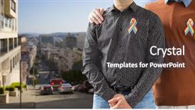  Presentation with rainbow lgbt - Audience pleasing slide deck consisting of ribbons over san francisco city backdrop and a dark gray colored foreground