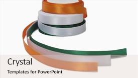  Presentation with indian flag - Slide set consisting of ribbons representing indian flag colors background and a lemonade colored foreground