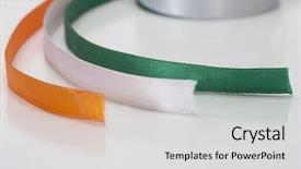  Presentation with india flag - PPT theme with ribbons representing indian flag colors background and a light gray colored foreground