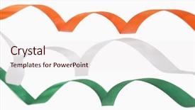  Presentation with indian flag - Slide deck featuring ribbons representing indian flag colors background and a sky blue colored foreground