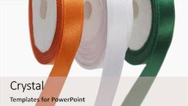  Presentation with indian flag - Amazing slide deck having ribbons representing indian flag colors backdrop and a lemonade colored foreground