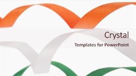  Presentation with indian flag - Cool new PPT layouts with ribbons representing indian flag colors backdrop and a sky blue colored foreground