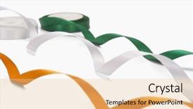  Presentation with indian flag - Slide set featuring ribbons representing indian flag colors background and a lemonade colored foreground