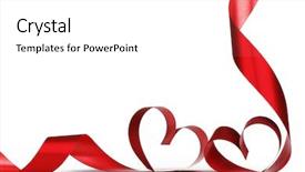  Presentation with valentines day - Cool new PPT theme with ribbons shaped as hearts backdrop and a  colored foreground