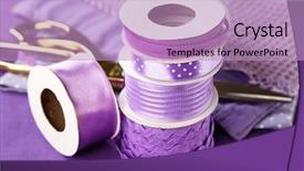  Presentation with khaadi fabrics - Theme consisting of ribbons with scissors and fabrics background and a  colored foreground