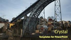  Presentation with iron - Presentation theme with ribeira-and-the-dom-luis background and a tawny brown colored foreground