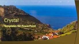  Presentation with travel - Colorful slides enhanced with ribeira-da-janela-in-madeira backdrop and a tawny brown colored foreground