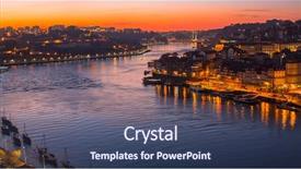  Presentation with river - Slides consisting of ribeiro in porto portugal background and a ocean colored foreground