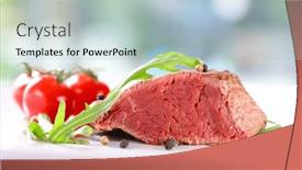  Presentation with restaurant menu - Slide set having ribeye-steak-beef-in-plate background and a mint green colored foreground