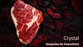  Presentation with coal - Beautiful presentation featuring ribeye-steak-over-hot-coal backdrop and a wine colored foreground