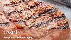  Presentation with pork rib - Slides with ribeye-steak-with-salt background and a coral colored foreground