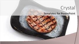 Presentation with pork rib - PPT layouts consisting of ribeye-steak-with-salt background and a white colored foreground