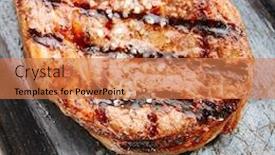  Presentation with pork rib - Slide set consisting of ribeye-steak-with-salt background and a coral colored foreground