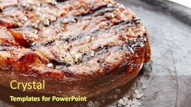  Presentation with pork rib - Amazing presentation design having ribeye-steak-with-salt backdrop and a tawny brown colored foreground