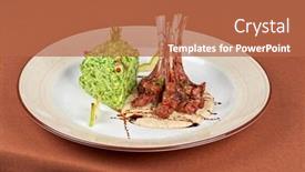  Presentation with ribs - Presentation theme having ribs-calf-with-potato-puree background and a red colored foreground