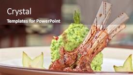  Presentation with ribs - Cool new slide deck with ribs-calf-with-potato-puree backdrop and a tawny brown colored foreground