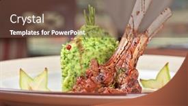  Presentation with ribs - Colorful presentation theme enhanced with ribs-calf-with-potato-puree backdrop and a tawny brown colored foreground