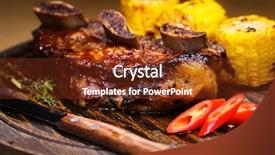  Presentation with closeup of bees flying - Presentation design having ribs of marbled beef serve background and a tawny brown colored foreground