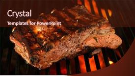  Presentation with ribs - PPT theme enhanced with ribs on the grill background and a tawny brown colored foreground