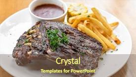  Presentation with sweet corn - Amazing PPT theme having ribs with grilled sweet corn backdrop and a tawny brown colored foreground