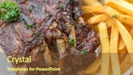  Presentation with sweet corn - Presentation design enhanced with ribs with grilled sweet corn background and a tawny brown colored foreground