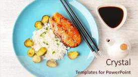  Presentation with soy sauce - Slide deck with rice and soy sauce background and a lemonade colored foreground