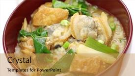  Presentation with japanese food - Slides having rice bowl japanese traditional food background and a yellow colored foreground