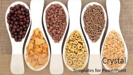  Presentation with breakfast cereal - Beautiful presentation featuring rice bran - breakfast cereal selection in white backdrop and a  colored foreground