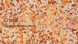  Presentation with grains - Colorful slide set enhanced with rice bran - cereals background mixed with different backdrop and a coral colored foreground