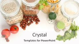  Presentation with free on genetically modified food - PPT theme having rice bran - fresh healthy food isolated background and a  colored foreground