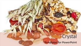  Presentation with granola - Colorful slide deck enhanced with full length studio portrait of young girl model at ripped jeans and rose blouse with pink banner board backdrop and a gray colored foreground