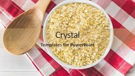  Presentation with rice bran - Audience pleasing slide deck consisting of rice bran - healthy millet flakes in bowl backdrop and a yellow colored foreground