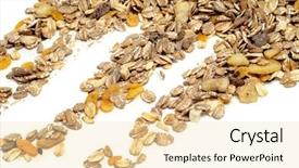  Presentation with muesli - PPT theme enhanced with rice bran - pile of muesli background and a lemonade colored foreground