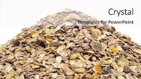  Presentation with rice bran - Beautiful theme featuring rice bran - pile of muesli backdrop and a white colored foreground