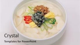  Presentation with korea - PPT layouts enhanced with korean food background and a soft green colored foreground
