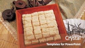  Presentation with korean food - Slide deck consisting of  background and a  colored foreground