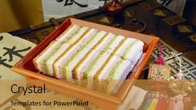  Presentation with korean food - Theme featuring  background and a  colored foreground