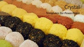  Presentation with korean food - Beautiful slide set featuring  backdrop and a  colored foreground