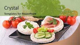  Presentation with rice cake - Presentation design having rice cake background and a gold colored foreground