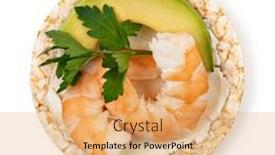  Presentation with white cheese - Slides featuring rice-cakes-with-cream-cheese background and a coral colored foreground